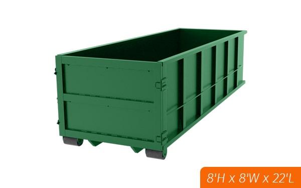 our forty yard dumpsters have a weight limit of 8-10 tons, depending on the service provider